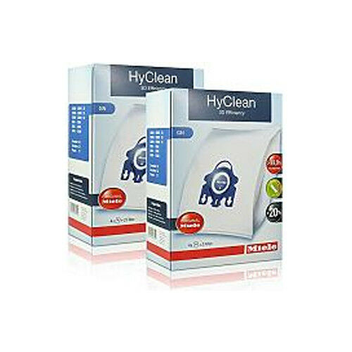 Genuine Miele FJM 3D Hyclean Vacuum Cleaner Bags & Filter Pack of 8 NEW