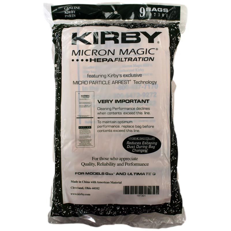 9 KIRBY MICRON MAGIC VACUUM BAGS ULTIMATE DIAMOND G3 G6 197301 GENIUNE
